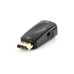 Перехідник HDMI (M) - VGA (F), Cablexpert, Black, 3.5 мм для передачі звуку (AB-HDMI-VGA-02) - Зображення 2
