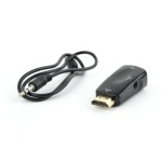 Перехідник HDMI (M) - VGA (F), Cablexpert, Black, 3.5 мм для передачі звуку (AB-HDMI-VGA-02) - Зображення 3