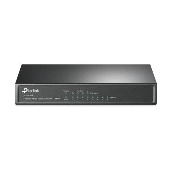 Комутатор TP-LINK TL-SF1008P, 8xFE/PoE 65W, некерований, настольний