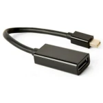 Перехідник miniDisplayPort (M) - DisplayPort (F), Cablexpert, Black, 10 см, 4K (A-mDPM-DPF4K-01)