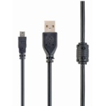 Кабель USB 2.0 AM - miniUSB (5P), 1.8 м, Black, Cablexpert, феритовий фільтр (CCF-USB2-AM5P-6)