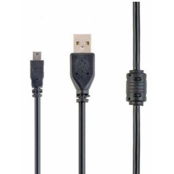 Кабель USB 2.0 AM - miniUSB (5P), 1.8 м, Black, Cablexpert, феритовий фільтр (CCF-USB2-AM5P-6)