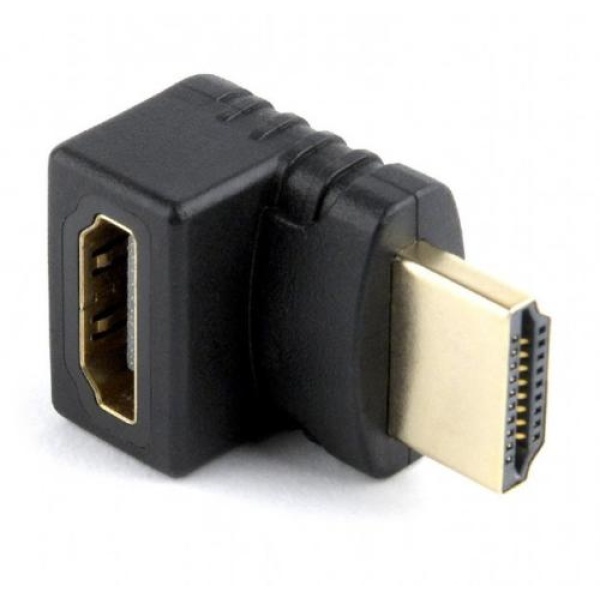Перехідник HDMI (M) - HDMI (F), Cablexpert, Black, кутовий роз'єм (A-HDMI270-FML)