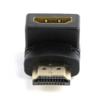 Перехідник HDMI (M) - HDMI (F), Cablexpert, Black, кутовий роз'єм (A-HDMI90-FML) - Зображення 2