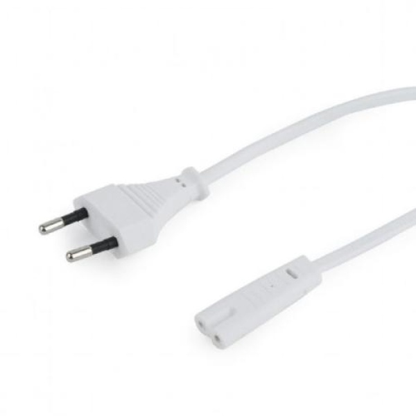 Кабель живлення від мережі PC-184, White, 1.8 м, Cablexpert, CEE 7/16 - IEC C7, 2x0.5 мм² (PC-184/2)