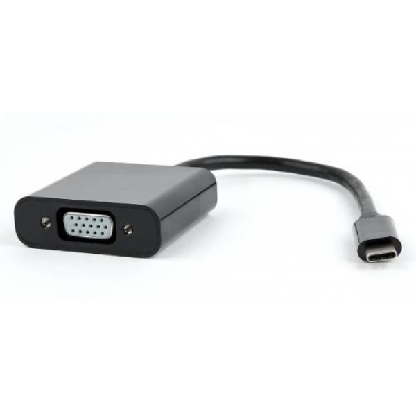 Перехідник Type-C (M) - VGA (F), Cablexpert, Black, 15 см (AB-CM-VGAF-01)