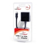 Перехідник Type-C (M) - VGA (F), Cablexpert, Black, 15 см (AB-CM-VGAF-01) - Зображення 2