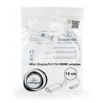 Перехідник miniDisplayPort (M) - HDMI (F), Cablexpert, White, 15 см (A-mDPM-HDMIF-02-W) - Зображення 2