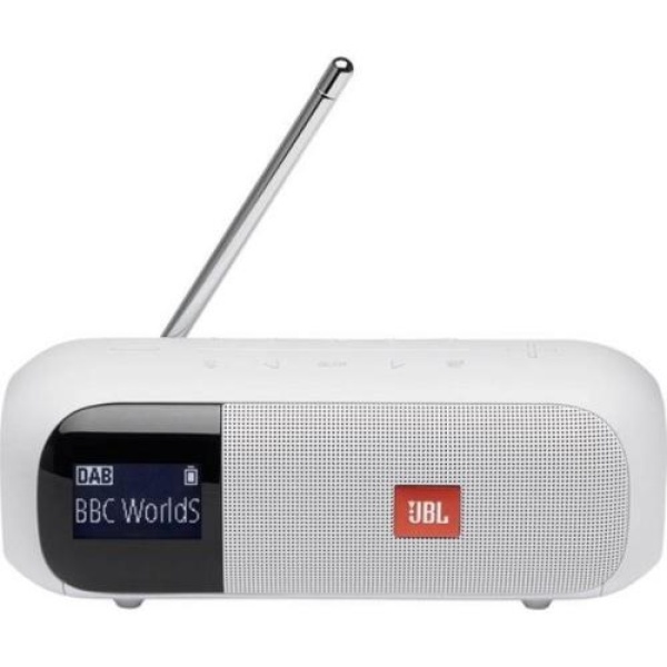 Колонка портативна 1.0 JBL Tuner 2 White, 5Bт, Bluetooth, живлення від акумулятора, FM приймач, IPX7 водонепроникна