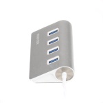 Хаб USB Maxxter HU3A-4P-01, Silver, USB 3.0 - 4xUSB 3.0, кабель 30 см, алюмінієвий корпус - Зображення 2