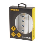 Хаб USB Maxxter HU3A-4P-01, Silver, USB 3.0 - 4xUSB 3.0, кабель 30 см, алюмінієвий корпус - Зображення 4