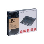 Підставка для ноутбука до 15.6" RivaCase, Silver, 2x12 см вентилятори, до 1200 об/хв, 330х250х30 мм, 2xUSB HUB (5555) - Зображення 8