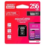 Карта пам'яті microSDXC, 256Gb, Goodram M1AA, Class 10 UHS-I U1, SD адаптер, до 100/10 МБ/с (M1AA-2560R12) - Зображення 3
