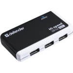 Хаб USB Defender Quadro Infix, Black, USB 2.0 - 4xUSB 2.0, кабель 12 см (83504)