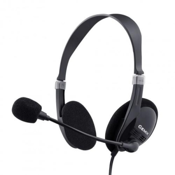 Навушники Gemix HP-120MV, Black, 2 x Mini jack (3.5мм), накладні, регулятор гучності, кабель 1.5 м