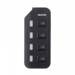 Хаб USB Maxxter HU2A-4P-AC-02, Black, USB 2.0 - 4xUSB 2.0, кабель 1 м, блок живлення, індивідуальні вимикачі на кожний порт - Зображення 3