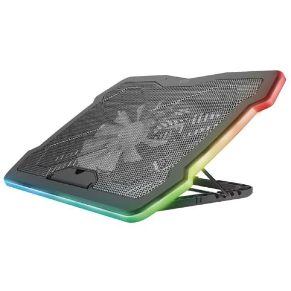 Підставка для ноутбука до 17" Trust GXT 1126 Aura, Black, 1x20 см вентилятор, RGB підсвічування, металеве сітчасте верхнє покриття, 421х312х26 мм, 1 кг (24192)