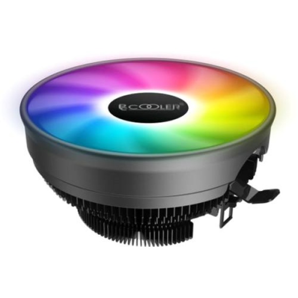 Кулер для процесора PcCooler E126M PRO, Black, алюміній, 1x120 мм RGB, для Intel 1700/1200/115x, AMD AM5/AM4, висота 70 мм, до 92 Вт