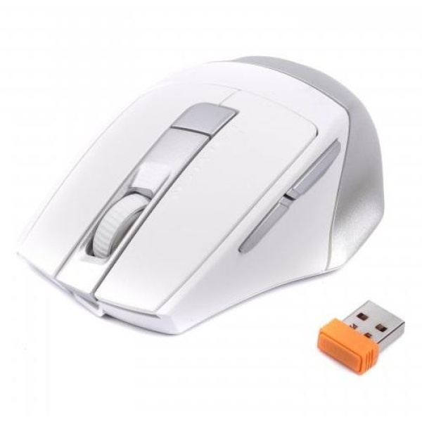 Миша A4Tech Fstyler FB35C, Icy White, USB, бездротова, оптична, BT+RF (Combo), 1200/1600/2000/2400 dpi, 125 Hz, 6 кнопок, вбудований Li акумулятор