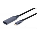 Перехідник Type-C (M) - DisplayPort (F), Cablexpert, Black, 15 см, 4K (A-USB3C-DPF-01) - Зображення 2