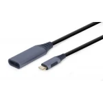 Перехідник Type-C (M) - DisplayPort (F), Cablexpert, Black, 15 см, 4K (A-USB3C-DPF-01) - Зображення 2