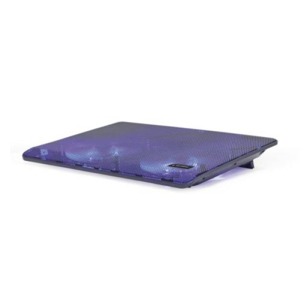 Підставка для ноутбука до 15.6" Gembird NBS-2F15-05, Black, 2x125 мм (1500 rpm, 10 dBA), LED підсвічування, 340х250х23 мм, 450 г