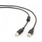 Кабель USB 2.0 AM - USB BM, 1.5 м, Black, Cablexpert, феритовий фільтр (CCFB-USB2-AMBM-1.5M) - Зображення 3