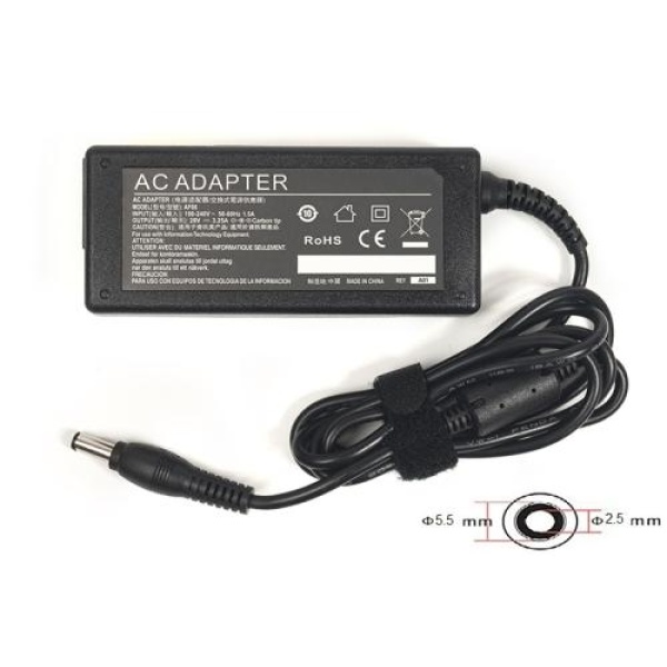 Блок живлення PowerPlant для ноутбуків IBM/Lenovo 20V, 3.25A, 65W, 5.5x2.5 (IB65H5525)