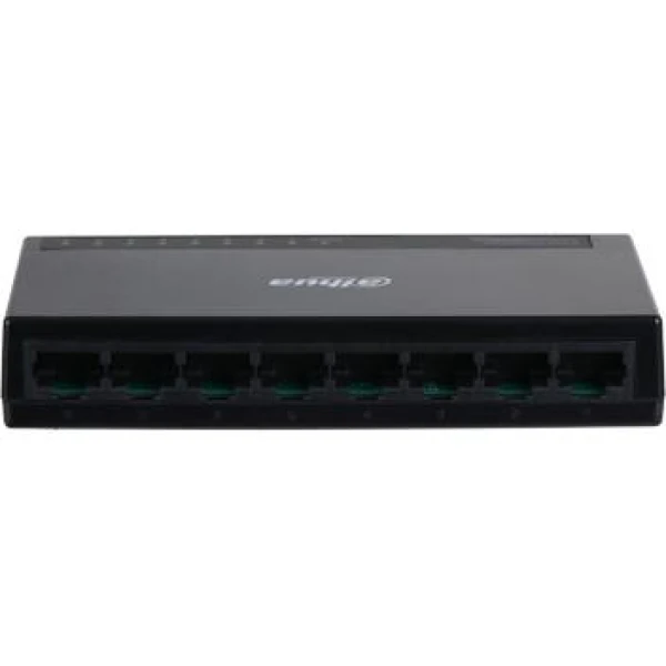 Комутатор Dahua DH-PFS3008-8GT-L Black, 8x RJ45 (10/100/1000M), до 16 Гбит, 11.9Mpps, DC 5В/1А; -10º ~ +55ºC; 125x65x22 мм.