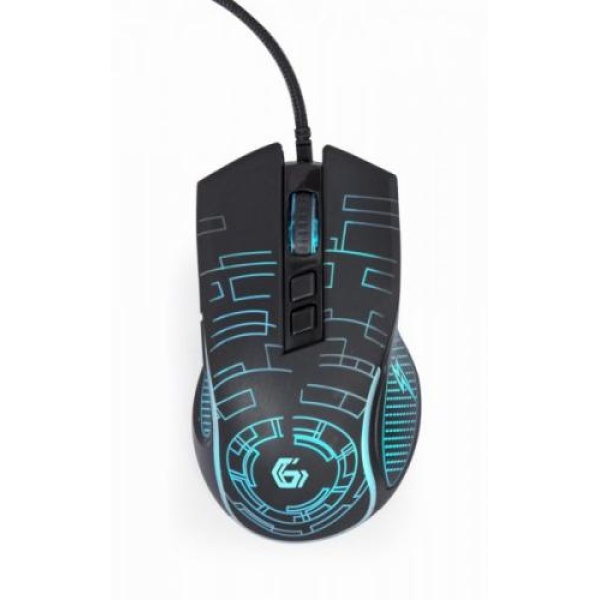 Миша Gembird MUSG-RGB-01, оптика, Black USB, 3600 DPI, підсвічування