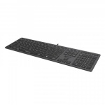 Клавіатура A4Tech FX60H "Fstyler", Black/Grey, USB, біле LED підсвічування, ультратонка, перемикачі Scissor, 2xUSB, 12 мультимедійних кнопок, захист від бризок, 1.5 м, UA/RU/US - Зображення 2