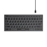 Клавіатура A4Tech FX61 "Fstyler", Black/Grey, USB, біле LED підсвічування, компактна, ультратонка, перемикачі Scissor, 12 мультимедійних кнопок, захист від бризок, 1.5 м, UA/RU/US