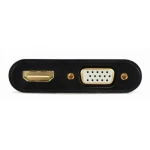 Перехідник VGA (M) - HDMI (F) / VGA (F), Cablexpert, Black, 15 см, 3.5 мм для передачі звуку, microUSB для додаткового живлення (A-VGA-HDMI-02) - Зображення 3