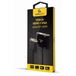 Перехідник VGA (M) - HDMI (F) / VGA (F), Cablexpert, Black, 15 см, 3.5 мм для передачі звуку, microUSB для додаткового живлення (A-VGA-HDMI-02) - Зображення 5