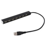 Хаб USB Gembird UHB-U2P7-04, Black, USB 2.0 - 7xUSB 2.0, кабель 30 см