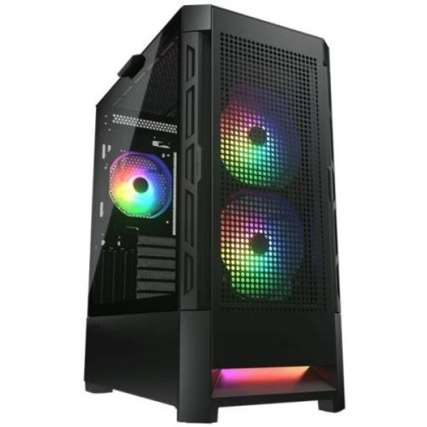 Корпус Cougar Airface RGB Black, без БЖ, ATX / Micro ATX / Mini ITX, USB 3.0 x2, USB 2.0 x1, RGB підсвічування, 2x140 ARGB, 1x120 ARGB, загартоване скло, 230x491x386 мм