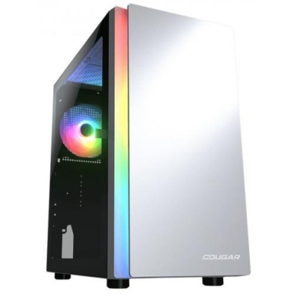 Корпус Cougar Purity RGB White, без БЖ, Micro ATX / Mini ITX, USB 3.0 x2, USB 2.0 x1, RGB підсвічування, 1x120 ARGB, загартоване скло, 200x392x360 мм