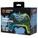 Геймпад Canyon GP-02 "Brighter", Blue/Yellow, для ПК / PS3 / Android / Nintendo Switch, 22 кнопки (12 програмованих), подвійна вібрація, RGB підсвічування, 2 м (CND-GP02) - Зображення 2