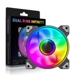 Вентилятор 120 мм, GameMax Dual Ring Infinity, Black, 120х120х25 мм, ARGB підсвічування, 1200 об/хв, 30 дБ, 3-pin/Molex / 3-pin ARGB - Зображення 4