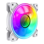 Вентилятор 120 мм, GameMax Dual Ring Infinity, White, 120х120х25 мм, ARGB підсвічування, 1200 об/хв, 30 дБ, 3-pin/Molex / 3-pin ARGB - Зображення 2