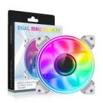 Вентилятор 120 мм, GameMax Dual Ring Infinity, White, 120х120х25 мм, ARGB підсвічування, 1200 об/хв, 30 дБ, 3-pin/Molex / 3-pin ARGB - Зображення 4