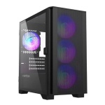 Корпус Montech AIR 100 ARGB, Black, Mini Tower, без БЖ, для Micro ATX / Mini ITX, 2xUSB 3.0 / 1xUSB 2.0, макс. CPU - 161 мм / GPU - 330 мм, 4x120 мм ARGB, бічна панель із загартованого скла