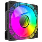 Вентилятор 120 мм, GameMax KF300R, Black, 3 шт, 120х120х25 мм, RGB підсвічування, 800-1600 об/хв, 31.2 дБ, 4-pin (PWM) / 3-pin (RGB), Hydraulic Bearing, 9 Reverse Fan Blade (KF300R BK) - Зображення 3