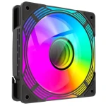 Вентилятор 120 мм, GameMax KF300R, Black, 3 шт, 120х120х25 мм, RGB підсвічування, 800-1600 об/хв, 31.2 дБ, 4-pin (PWM) / 3-pin (RGB), Hydraulic Bearing, 9 Reverse Fan Blade (KF300R BK) - Зображення 3