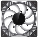 Вентилятор 120 мм, GameMax KF300R, Black, 3 шт, 120х120х25 мм, RGB підсвічування, 800-1600 об/хв, 31.2 дБ, 4-pin (PWM) / 3-pin (RGB), Hydraulic Bearing, 9 Reverse Fan Blade (KF300R BK) - Зображення 5
