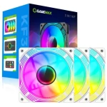 Вентилятор 120 мм, GameMax KF300, White, 3 шт, 120х120х25 мм, RGB підсвічування, 800-1600 об/хв, 31.2 дБ, 4-pin (PWM) / 3-pin (RGB), Hydraulic Bearing, ARGB HUB, пульт ДК (KF300 WH) - Зображення 7