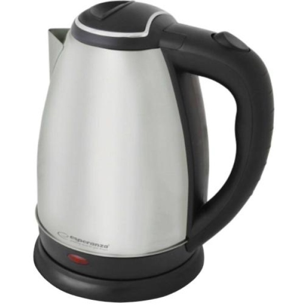 Електрочайник Esperanza "Tugela", Silver/Black, 2200 Вт, 1.8 л, дисковий, нержавіюча сталь (EKK104X)