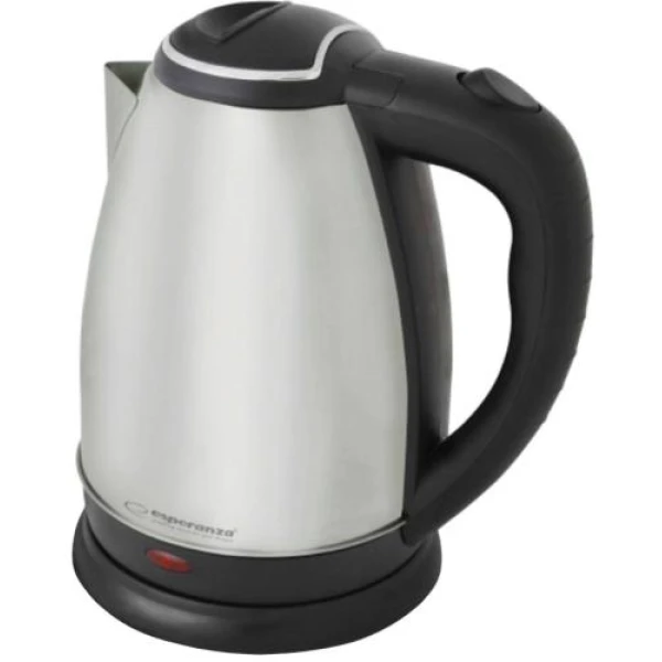Електрочайник Esperanza "Tugela", Silver/Black, 2200 Вт, 1.8 л, дисковий, нержавіюча сталь (EKK104X)
