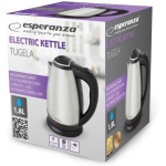 Електрочайник Esperanza "Tugela", Silver/Black, 2200 Вт, 1.8 л, дисковий, нержавіюча сталь (EKK104X) - Зображення 2