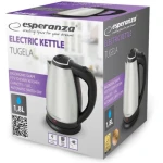 Електрочайник Esperanza "Tugela", Silver/Black, 2200 Вт, 1.8 л, дисковий, нержавіюча сталь (EKK104X) - Зображення 2